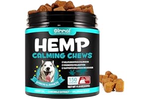 XAYGHE Dog Calming Chews, Hemp Calming Anxiety Relief Treats For Dogs, Reduce Stress, Fear, Separation Anxiety, Barking, Hyperactivity, Reactivity, Aggression, 150pcs