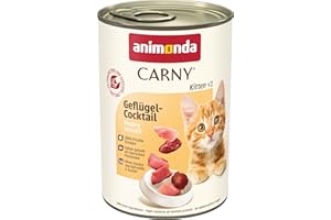 animonda Carny Kitten Geflügel-Cocktail (12 x 400 g), Kitten Nassfutter für wachsende Kätzchen, Katzenfutter ohne Getreide und Zucker, Katzennassfutter mit 100 % frischen Zutaten