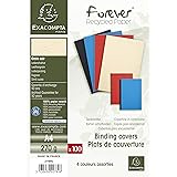 Exacompta - Réf. 2789C - Paquet de 100 plats en carte rigide recyclée grain cuir 270g/m2 pour couvertures Forever - format A4