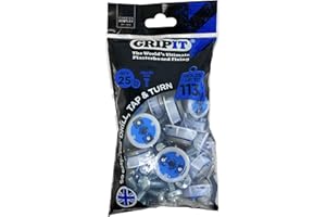 Fijaciones para pladur GripIt Azul 25mm para paredes de entramado - carga máxima 113 Kg (paquete de 25)
