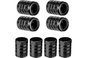 GEEHUA 8 sztuk aluminiowych nakładek na wentyle samochodowe, nakładki na wentyle samochodowe, nakładki na wentyl rowerowy zapewniają stabilne ciśnienie w oponach, z wyściółką z tworzywa sztucznego, do