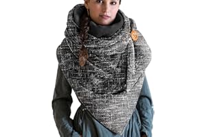 heekpek Sciarpa Donna Invernale Sciarpa Scialle Donna Triangolo con Bottoni Multifunzione Pile Spessa e Grande Invernali