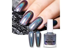 ‎BORN PRETTY Born Pretty Glitter, Nagellack Regenbogen Shining Glitter Super Shine Nail Art Polish Schwarz