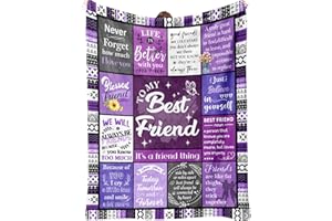 SECOGM Best Friend Blanket, Best Friend Birthday Gifts for Women - Friendship Gift to My Best Friend, Bestie, BBF, Soul Sister, Long Distance Blanket Gifts 50x60in