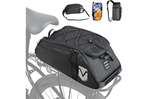 VERTAST Borsa Posteriore Bici, Borse a Tracolla zaino Cooler Trunk Isolata Pacchetto Portapacchi, multifunzione Bagagli per MTB Bici da Strada Borsa per sedile posteriore, Borsa isolata, Nero