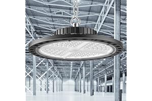 ANNIFUNLY High Bay Projecteur LED 100W, UFO Lampe Atelier 10000LM, Garage Plafonniers 6500K Blanc Froid, IP65 Étanche Éclairage de Industriel Pour Établi, Cave, Atelier, Terrasse, Vitrine