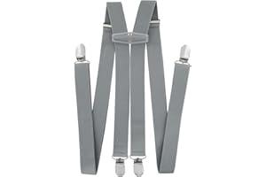 axy Hosenträger für Herren breit 2,5 cm in H-Form mit 4 Hosenträger Clips extra stark längenverstellbar