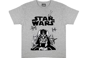 POPGEAR Star Wars Vader and Stormtroopers T-Shirt, Kids, 3-13 Years, Grey, Official Merchandise