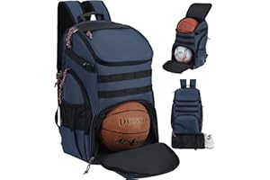 TRAILKICKER Large Basketball Bag Backpack for Men Women Kids Basketball Bookbag with Ball Compartment Shoes Bag 35L Capacity Boys Girls Soccer Ball Bag Gym Backpack Fit Volleyball Football Sports Travel School