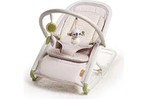Tiny Love Boho Chic Sdraietta Neonato Ergonomica, Funzione Dondolo, Reclinabile in 3 Posizioni, con Arco Giochi e Cuscino Riduttore Neonato, per Bambini 0-9 kg, Colore Beige