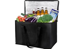 musbus 链接1 红色爆款外卖冰包 Grand XXXL Sac Isotherme Courses Sac Thermique, glacière Pliable Sac de Livraison pour au Chaud avec Fonction de Refroidissement froids