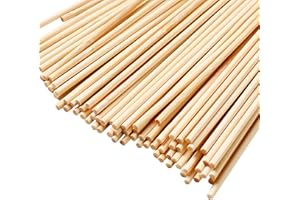 JKDHJK 150 Pack Wooden Sticks, Natural Round Wood Dowel Rods 30cm x 3mm Craft Sticks for Woodcraft, Building Model, Decorations & DIY Crafts
