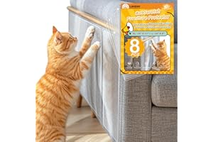 LIHBIH Protection Canape Chat Anti Griffe Sticker, 8 Pièces Film Anti Griffes Chat Canapé Autocollant, Transparent Protege Canape Griffe Chien pour Meubles, Porte Mur, Tapis, Comptoirs