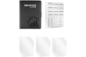 KOMPASS Raccoglitore ad anelli A5 ricaricabile, set di appunti con 275 inserti, raccoglitore ad anelli ricaricabile, formato A5, con appunti, lista delle cose da fare, a righe, a quadretti e a pois in