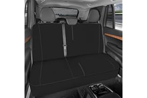 Motor Trend SpillGuard Wasserdichter Rücksitzbezug für Autositz, graue Nähte, Geteilte Sitzbank, Rücksitzschoner mit Neopren-Polsterung, Rücksitzbezug für Kinder & Hunde, Autoinnenraumbezüge