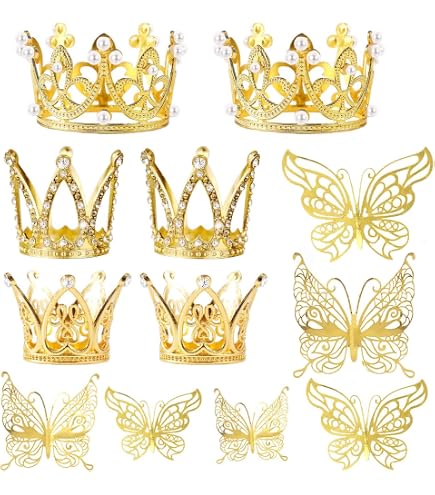 20 Goldene Kronen-Cupcake-Topper – Papier & Holz, Ca. 5 Cm, Für Geburtstag, Babyparty & Hochzeit