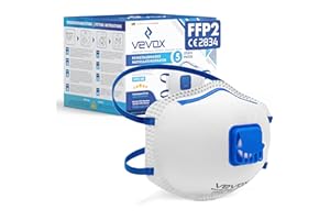 ‎VEVOX VEVOX® FFP2 Maske mit Ventil – 5er, 10er oder 20er Set – Staubmaske – Atemschutzmaske – Staubschutzmaske – Feinstaubmaske – Atemschutz z.B. gegen Feinstaub, Schleifstaub oder Baustaub