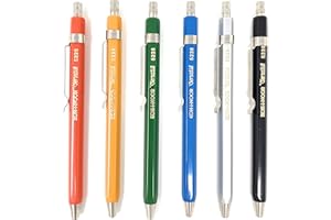 Clutch Pencil Mechanical Pencil Short 2 mm Thick Lead Koh-I-Noor Set of 6 with Leads