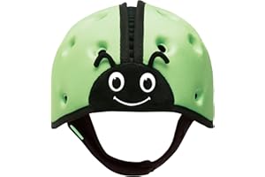 SafeheadBABY Award-Winning Soft Infant Head Protector for Crawling and Walking Expandable Lightweight Baby Safety Helmet 7–24 Months (Head Circ. 40–52 cm) - Ladybird Green