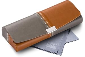 FEFI Zweifarbiges Hardcase Brillenetui in Leder-Optik