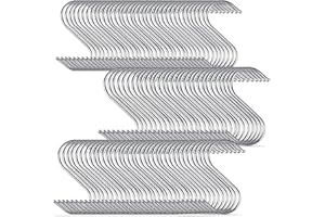 JMIATRY 100 Piezas Ganchos en S 9cm, Ganchos para Colgar, Ganchos para cocina, salón, baño, jardín, armario