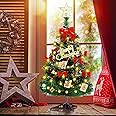 Linghome 60cm Tabletop Mini Christmas Tree Set with Warm Lights, Star Treetopper, Gift Boxes & Hanging Ornaments Bags for Christmas Decorations- Table Top Small Christmas Tree with Lights