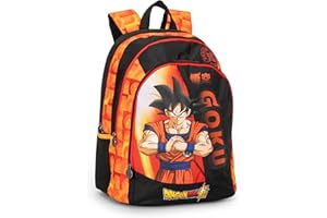 FRANCO COSIMO PANINI DRAGON BALL Oficjalny plecak szkolny Dragon Ball z 2 dużymi przestrzeniami środkowymi, pojemną kieszenią przednią, regulowanymi i wyściełanymi paskami na ramię, termoformowany tył i dno, 32 x 43 x 23
