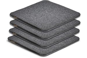 AMARE Home 4er Set Sitzkissen Filz zum Wenden, 40 x 40 cm, dunkelgrau / hellgrau