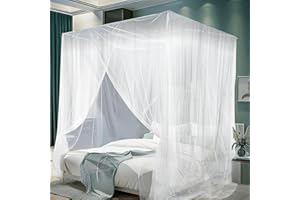 mizikuu Zanzariera Letto, Grande Zanzariera Letto Matrimoniale a Baldacchino Quadrata Universale Facile da Installare, 200 * 220 * 210cm