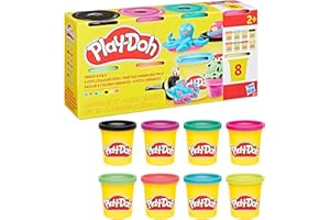 Hasbro Play-Doh, 8 Colori Vivaci, Arti e Mestieri Creativi per Bambini e Bambine dai 2 Anni in Su, Ottima Idea Regalo di Natale, Confezione da 8 Vasetti di Pasta Modellabile da 85 g