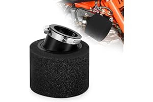 Tunejoy Filtre à Air de Moto Double Mousse Sponge de 45mm Bouche Biseau pour 50CC 70CC 90CC 110CC 125CC 150CC ATV Dirt Vélo de Saleté Moto Kart Quad Scooter Noir