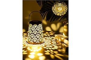 OUILA Lámparas Solares para Exterior - Farolillo Solar IP65 Resistente al Agua, Lámpara de Metal LED para Decoración de Balcón, Terraza y Patio