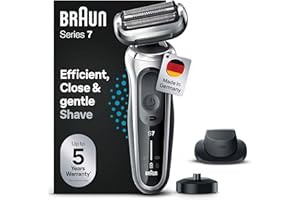‎BRAUN Braun Series 7 Electric Shaver 360° Flex with EasyClick Precision Trimmer, Men's Razor with Attachment, Wet and Dry, Made in Germany, 71-S4200cs, Silver