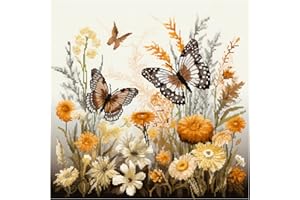CUKOL CUKOL Cukol Schmetterling Kreuzstich Set Vorgedruckt, Tiere Stickvorlagen Stickbilder Vorgedruckt Kreuzstich Stickpackungen Stickpackung Cross Stitch Embroidery Kit Stickset Sticken Set Erwachsene Anfänger