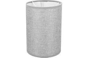 Warmhm Lampenschirm Leinen Lampenschirm Für Tischlampe Stoff Ersatzschirm Lampenschirme Pendelleuchte Stoffschirm Nachtlicht Lampenabdeckung für Wandlampe Pendelleuchte Tischleuchte Grau