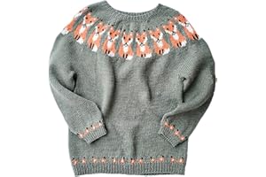 DKLOVIFU Pullover für Damen Women's Knitted Isle Print Retro Sweater Casual Loose Crewneck Long Sleeve Lightweight Cropped Pullover Tops Kreativ Material Langarmshirt Damen Elegant Pullover Große