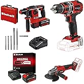 Einhell HEROCCO + AXXIO 18/115 Q + TP-CD 18/50 Li BL Ak&uuml;l&uuml; Kırıcı Delici,Taşlama ve Vidalama Seti (3,0 Ah Ak&uuml; ve Şarj Cihazı,