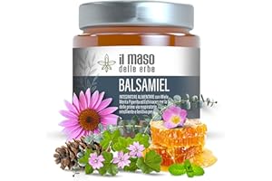 Integratore Benessere Vie Respiratorie con Miele Echinacea Rosa canina Menta Olio essenziale Eucalipto e Pino Silvestre - Made in Italy - Il Maso delle Erbe - 250g