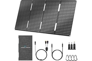ECOSONIQUE TECHNOLOGY Ecosonique 60W Tragbares Solarpanel Faltbares Solarmodul schnelles Aufladen mit USB-C PD3.0 USB-A QC3.0 DC 18V Ausgang ETFE Beschichtung wasserdicht für Camping, Outdoor,Power Station