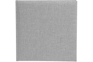 Goldbuch Summertime Trend 2 24606 Photo Album with 60 White Pages with Pargamine Dividers, Memory Album with Linen Cover, Photo Album for Gluing, Grey, 25 x 25 x 4 cm