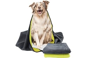 ShawFly Dog Absorbent Towel, 2 Pcs Microfiber Quick Drying Dog Bath Towel, Fast Drying Super Absorbent Pet Dog Cat Bath Robe Towel