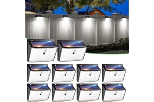 nipify Eclairage Exterieur Solaire【168 LED 10 Pack】 Lumiere Solaire Exterieur avec IP65 Étanche, 3 Mode Lampe Solaire Extérieur Détecteur de Mouvement Pour Jardin Mural Chemin Garage Patio Blanc Froid