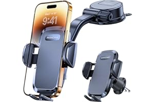 Miracase Car Phone Holder,Super Suction Cup & Ultra Stable Double Steel-Hook,360° Rotation Multi-Scene Mobile Phone Mount Cradle for Dashboard Windscreen Vent Van Stand for All 4.5"-7" Mobile Phone