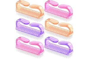 6 Pcs Nail Cleaning Brush, Larbois Plastic Handle Scrubbing Brush Eco Friendly Fingernail Brush with Soft Bristles Nail Manicure Dust Brush for Hand Toes Nail Home Garden Salon use