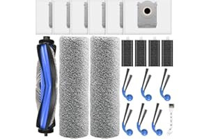 ‎KTNAID 20 Stück Zubehör für Ecovacs Deebot T80 Omni Saugroboter, Ersatzteile mit 1 Hauptbürste, 6 Staubbeutel, 2 Wischwalze, 4 Filter, 6 Seitenbürsten, 1 Reinigungsbürste