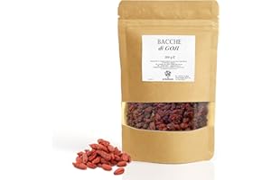 ERBOTECH Bacche di Goji Busta da 200 g, Goji Berries ad Alto Contenuto di Vitamine, Frutta Secca senza Zucchero e Senza Zolfo, Superfood Naturale e Ricco di energia, Made in Italy