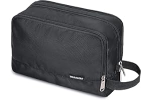 WANDF Męska kosmetyczka, zestaw do zawieszania, wodoodporna płócienna torba podróżna, mała kosmetyczka podróżna (A-Pure Black)