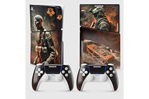 FFRAME Adesivo per PS5 Black Ops 6, adesivo PS 5 Gaming, Console e Controller, edizione Slim Disco Skin COD (2 Controller)