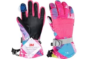 TRIWONDER Guantes de Esquí para Niño Guantes Impermeable Cálido Térmicos para Snowboard Nieve Ciclismo Esquiar Deportes Invierno al Aire Libre
