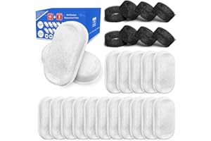 Filtri per TOMXCUTE fontana per gatti in acciaio inossidabile, 16 pezzi di filtro a carbone e 8 pezzi di spugna prefiltro